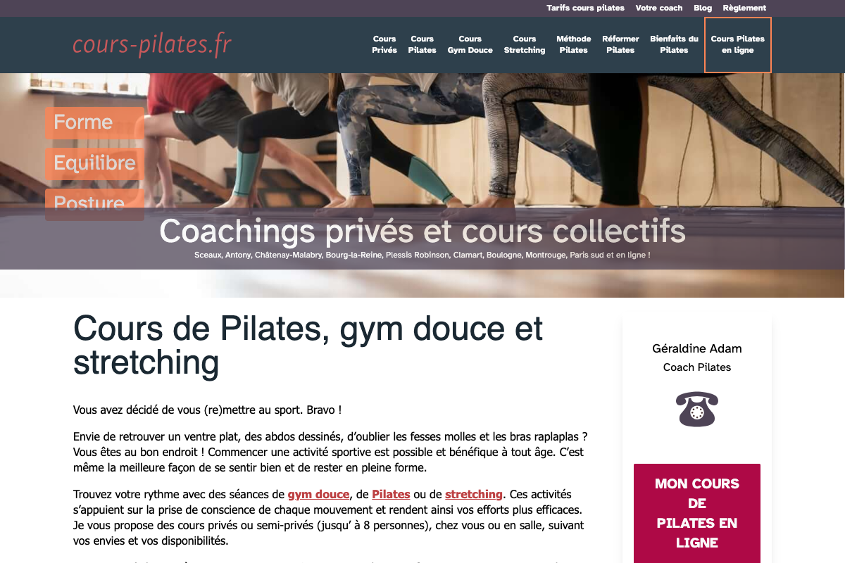 Aperçu du site Géraldine Adam